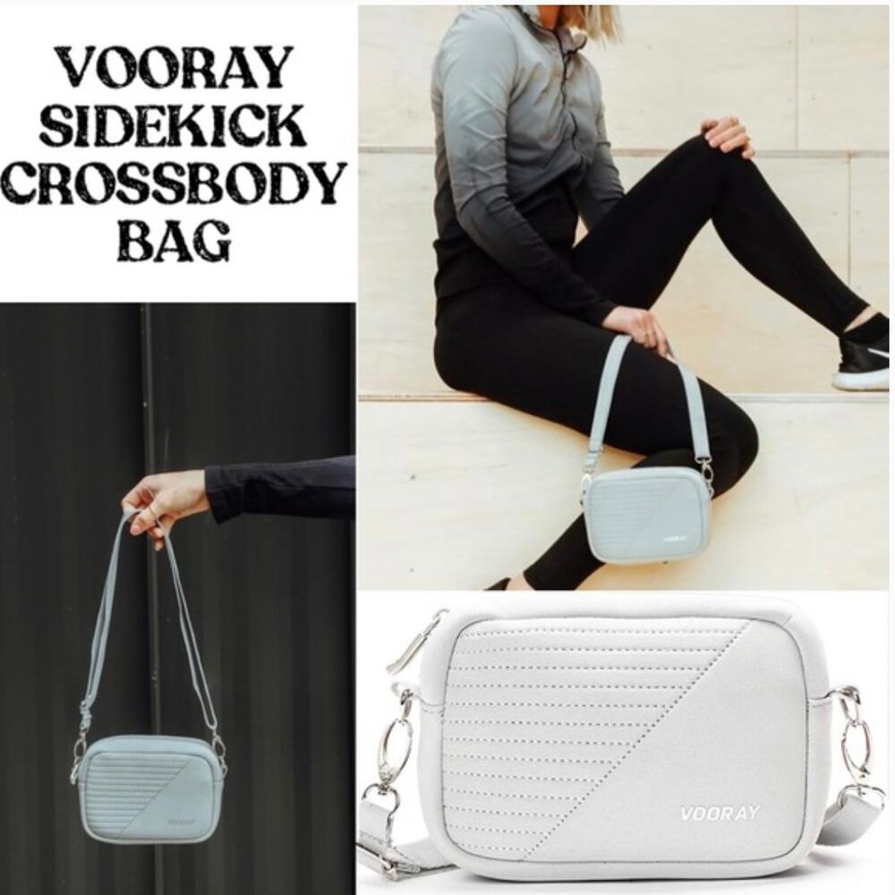 Vooray 'Sidekick' Crossbody Bag Light Gray Small Zip Enclosed Pouch